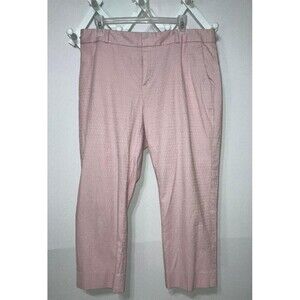 Banana Republic‎ Woman's Pink Dress Pants Geometric 14S (Short) Hampton Pant Fit